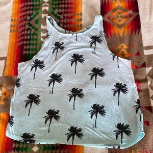Victoria Secret’s PINK teal tank top with palm trees